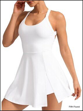 Sleeveless Tennis Dress with Built-in Shorts and Pockets, Moisture-Wicking